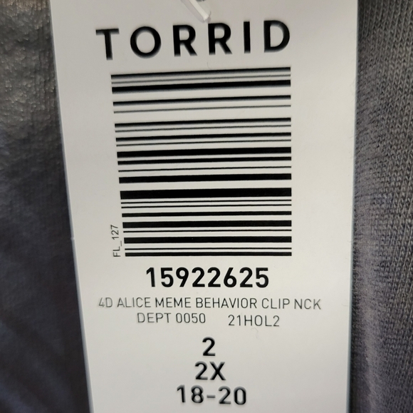 Torrid Alice In Wonderland Best Behavior Tunic Gray 2X - Picture 7 of 8